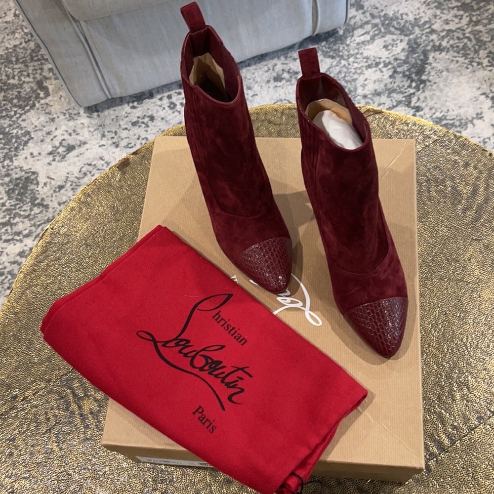 CHRISTIAN LOUBOUTIN Me in the 90s Burgundy Boot 38 - Picture 4 of 12